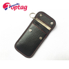 Faraday Bag Carbon Fiber Blocker RFID Car Key Signal Leather Blocking Pouch for Car Key Protection