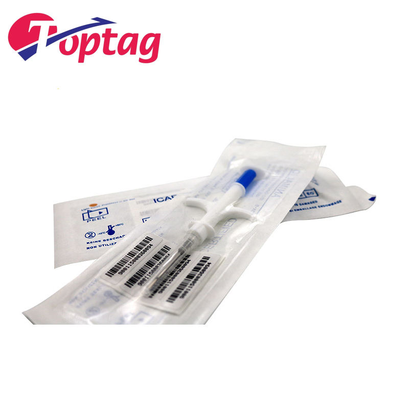 Animal microchip Icar certificate with RFID 1.4*8 mm microchip with syringe For dogs cats animals