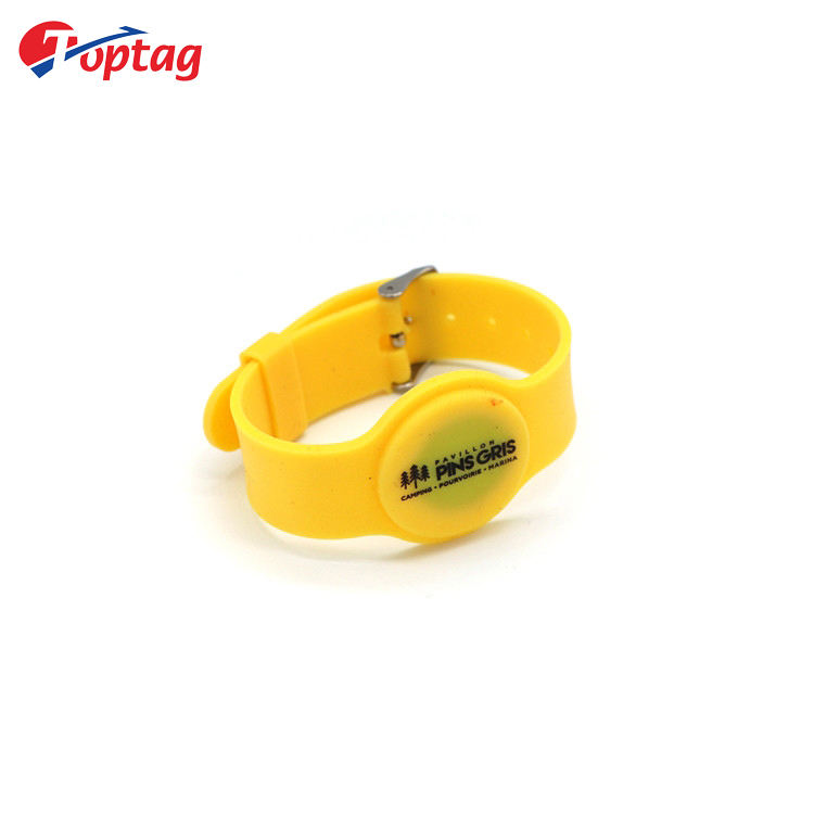 Toptag waterproof durable RFID 13.56mhz silicone wristband with watchband