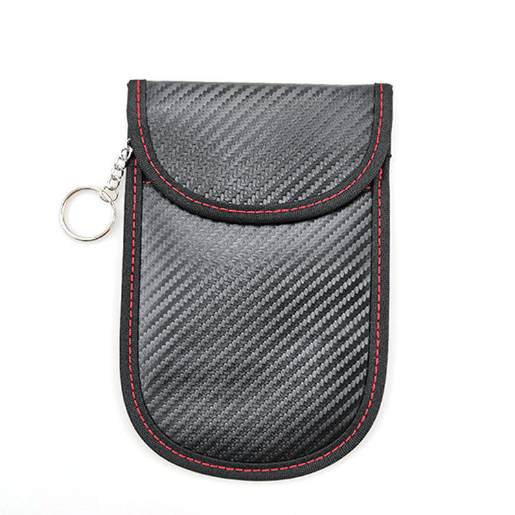 Soft material PU signal blocking pouch bag leather rfid case for car key
