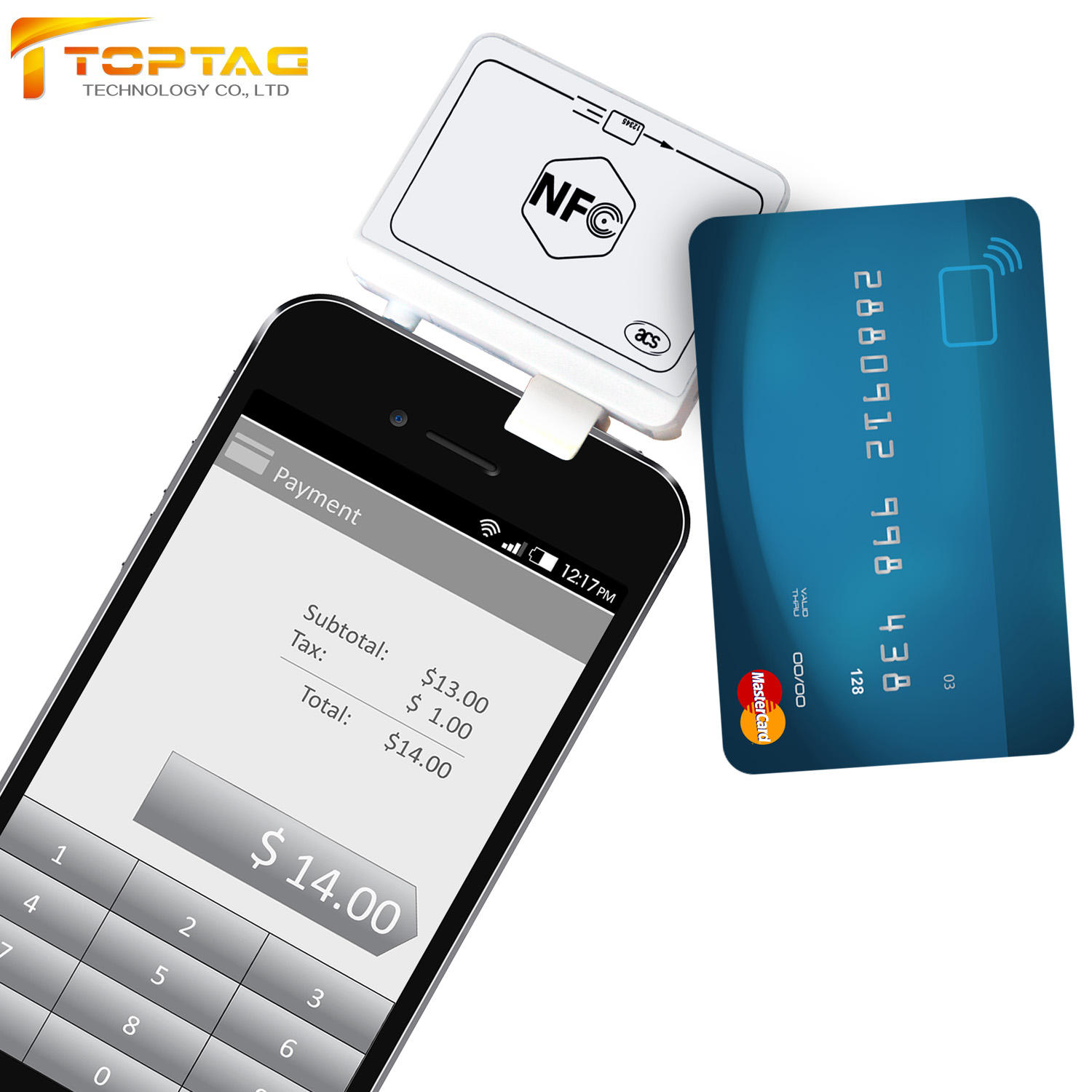 Factory Price ACR35 NFC MobileMate Card Reader for Mobile Banking Payment