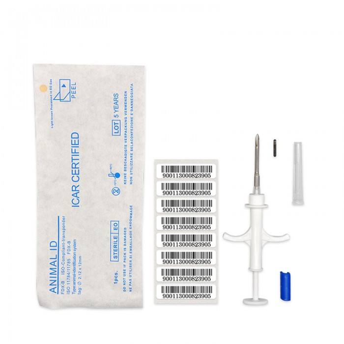 Animal microchip pet microchip 2.12*12 mm chip with syringe Icar certificate Tag