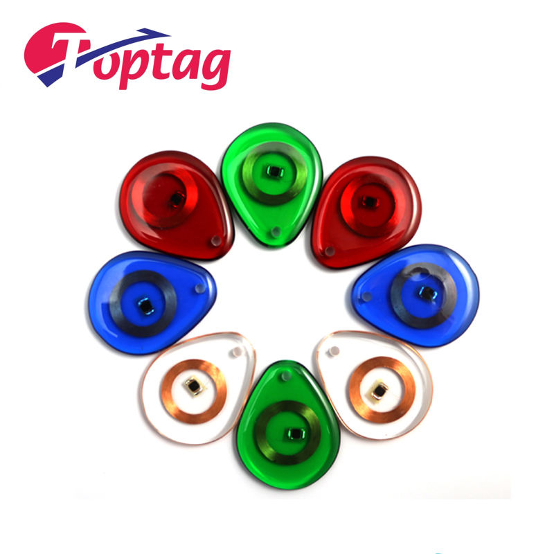 Colorful RFID ABS Transparent Key fobs 125khz 13.56mhz Key Tag With Key Ring