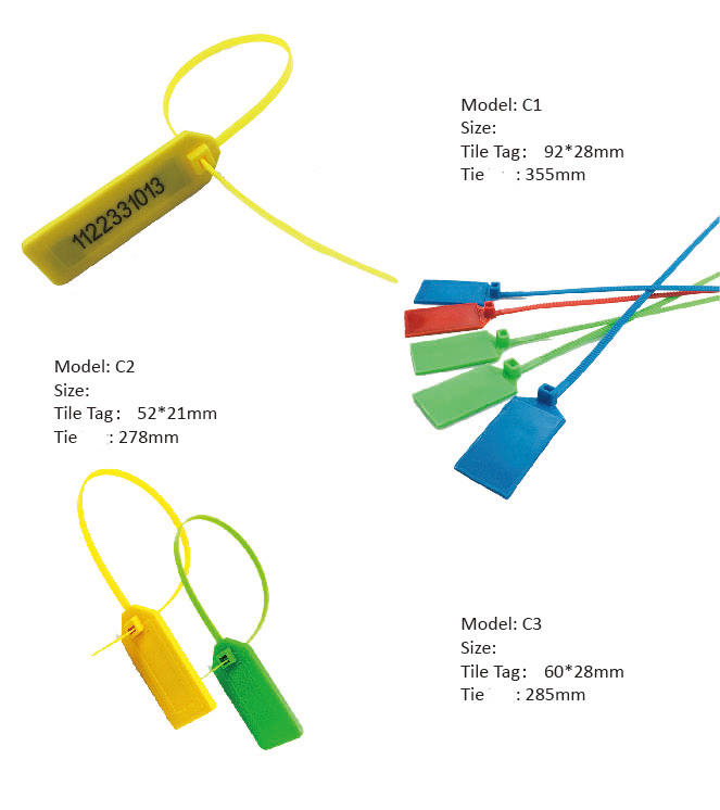Plastic 13.56Mhz Passive NFC RFID Cable Toe Seal Tag with Numbering