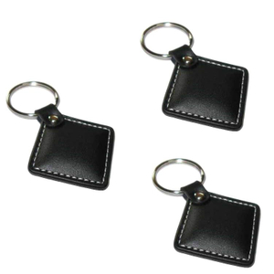 Brown Leather 13.56MHz FM11R08 1K Byte RFID NFC Keyfob Tag