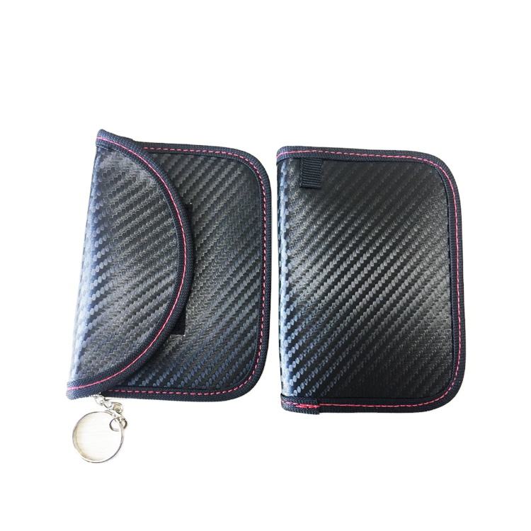 Carbon Fiber Look Jammer Car Key Signal Block Case Pouch Bag