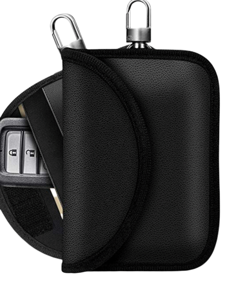 Soft material PU signal blocking pouch bag leather rfid case for car key