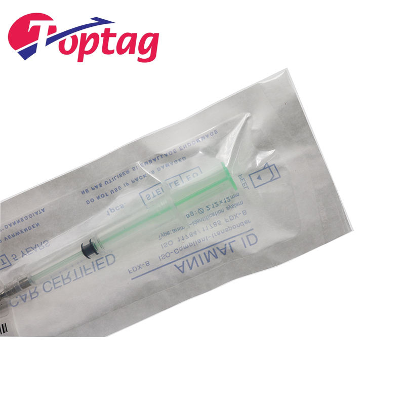 ISO11784/785 FDX-B RFID animal ID injectable microchips for dogs 1.25x7mm with Syringe ICAR certificated