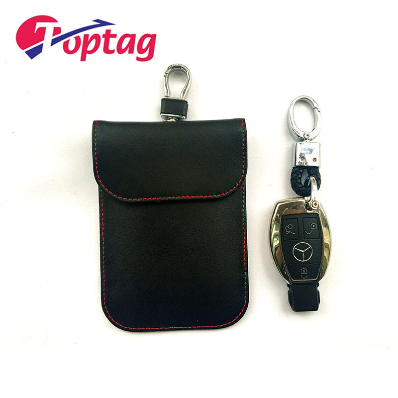 Factory Price PU Leather material Signal blocking pouch RFID 13.56Mhz HF blocking Case