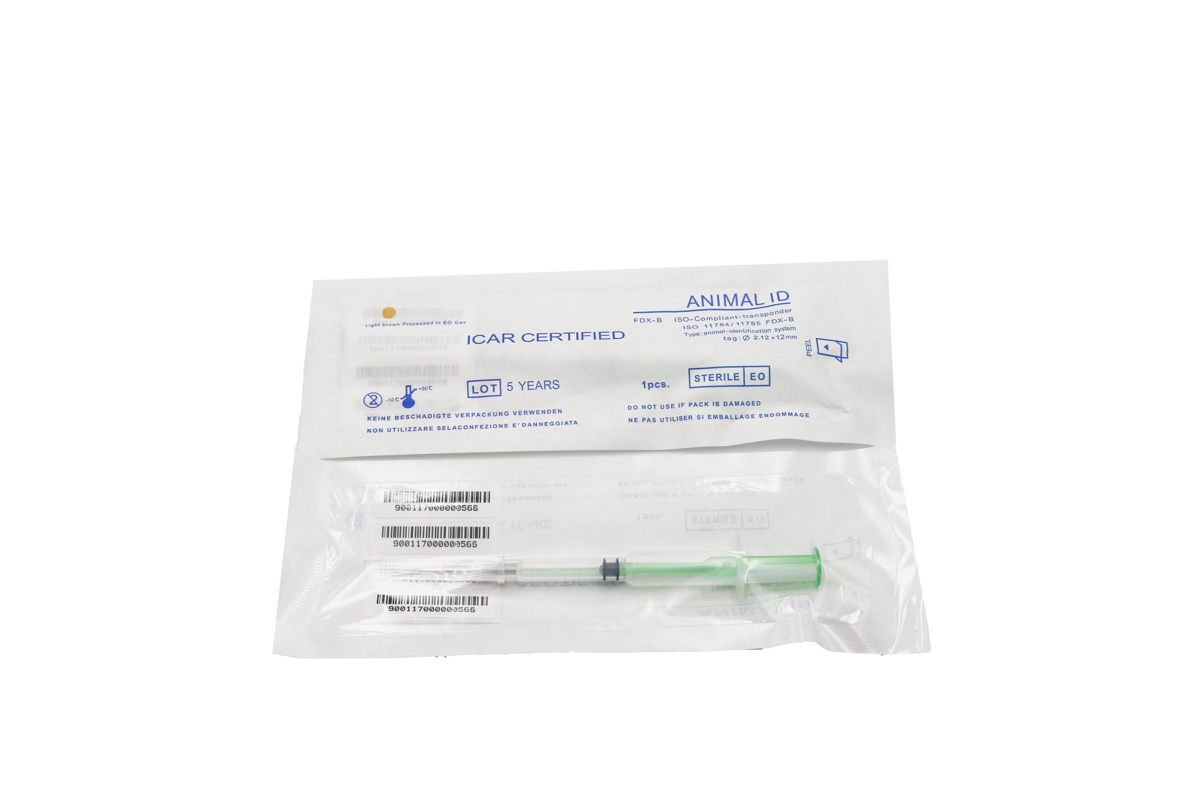 injectable microchip 134.2KHz FDX-B RFID Animal Microchip Injector Disposable Syringe
