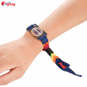 Toptag custom design 13.56mhz nylon wristband bracelet for events