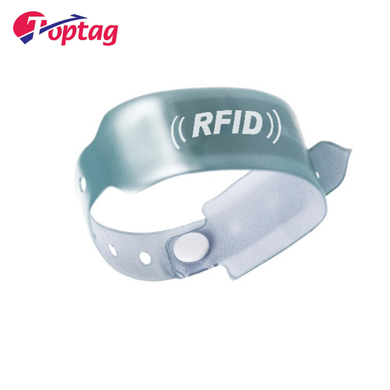 Custom Logo Waterproof 13.56MHz PVC Bracelet RFID NFC Disposable Wristband for Hotel Management