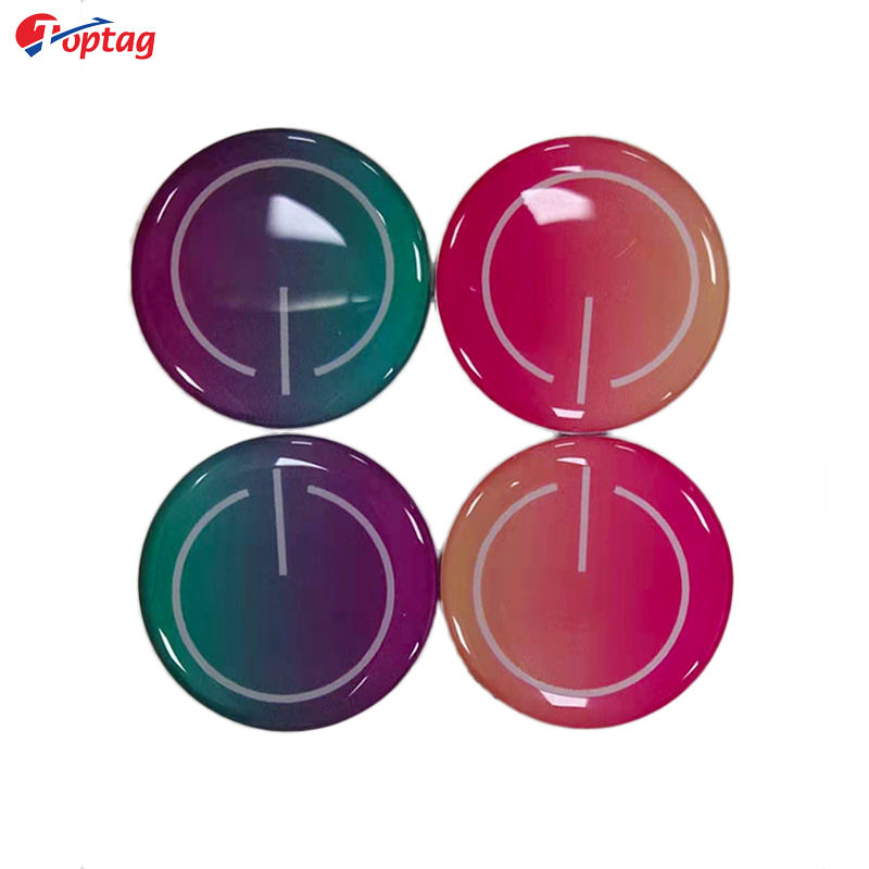 Toptag custom logo color rfid 13.56mhz 213 215 epoxy tag sticker