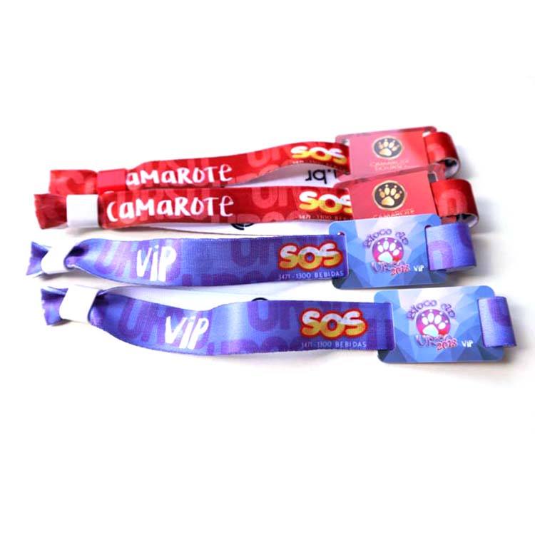 Custom Festival Fabric Woven Wristbands recycled friendly RPET wristbands