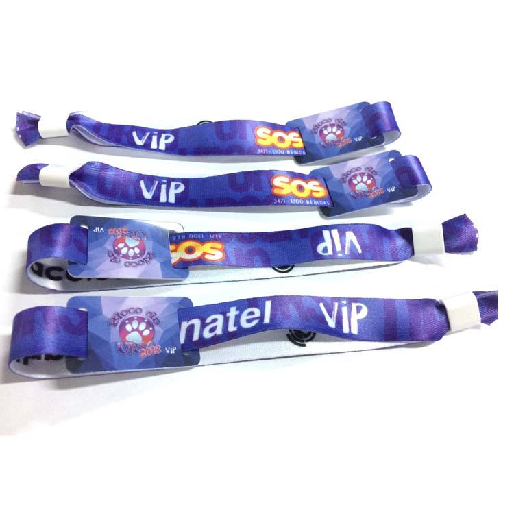 Promotional gift custom polyester festival wristband woven wrist band with RFID card
