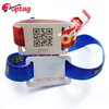 Custom Printing RFID Fabric Bracelet 13.56MHz NFC Woven Wristband with QR code