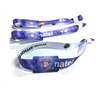 Personalized Cloth Fabric Bracelet Polyester Adjustable Wristbands With Plastic Clip For One Time Use