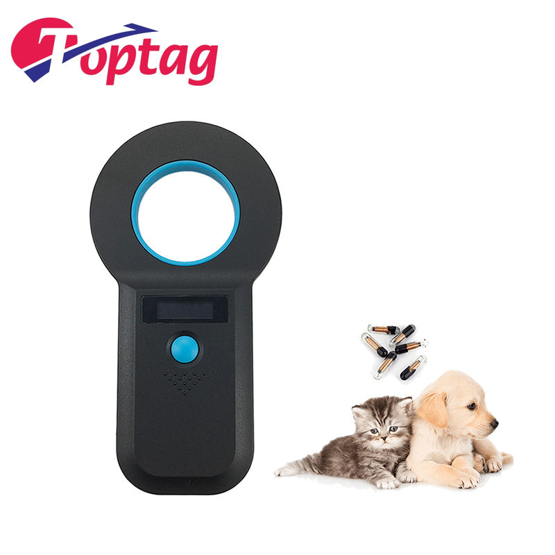 134.2khz handheld RFID fdx animal chip reader dog scanner cat pet fever animal glass tube reader