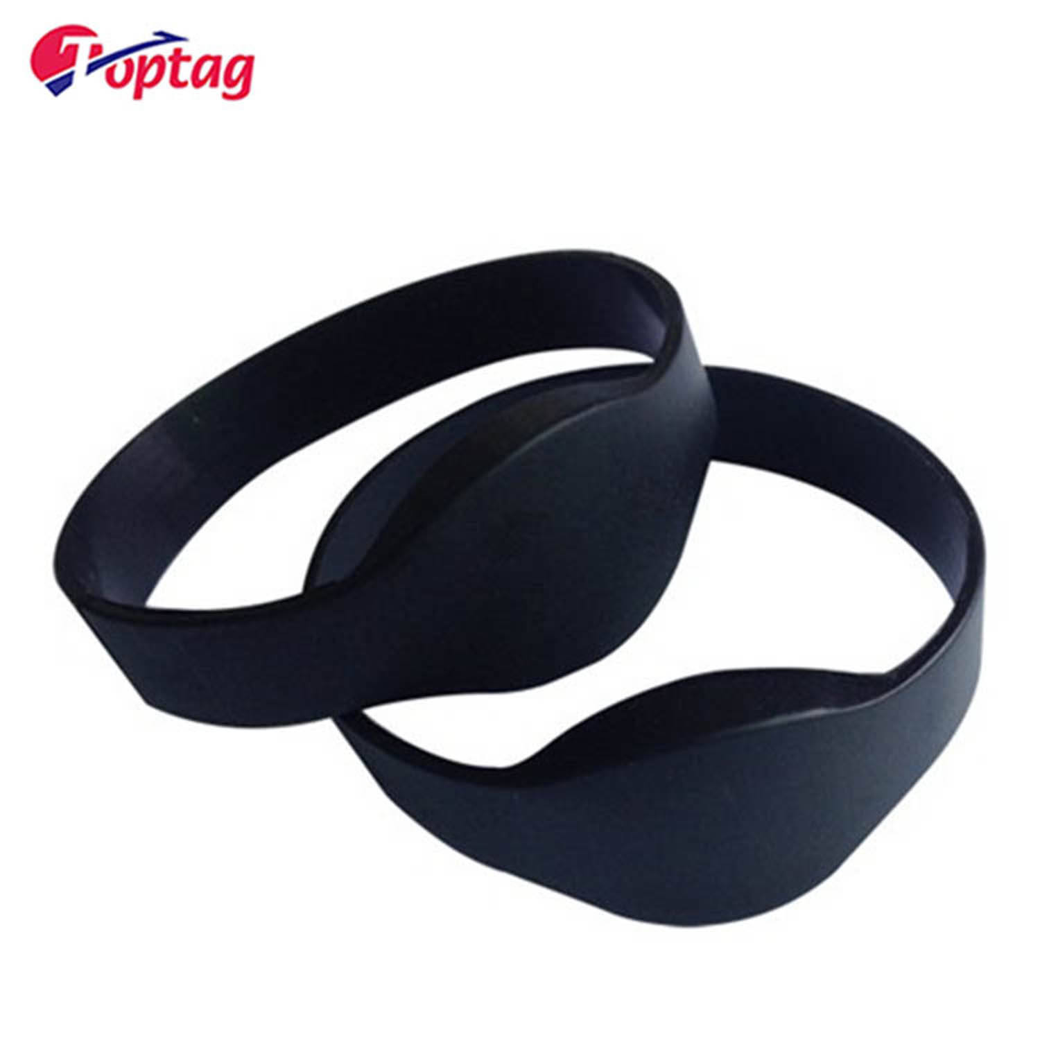 Personalized Fixed Size RFID LF/HF Silicone Wristband Reusable NFC Bracelet