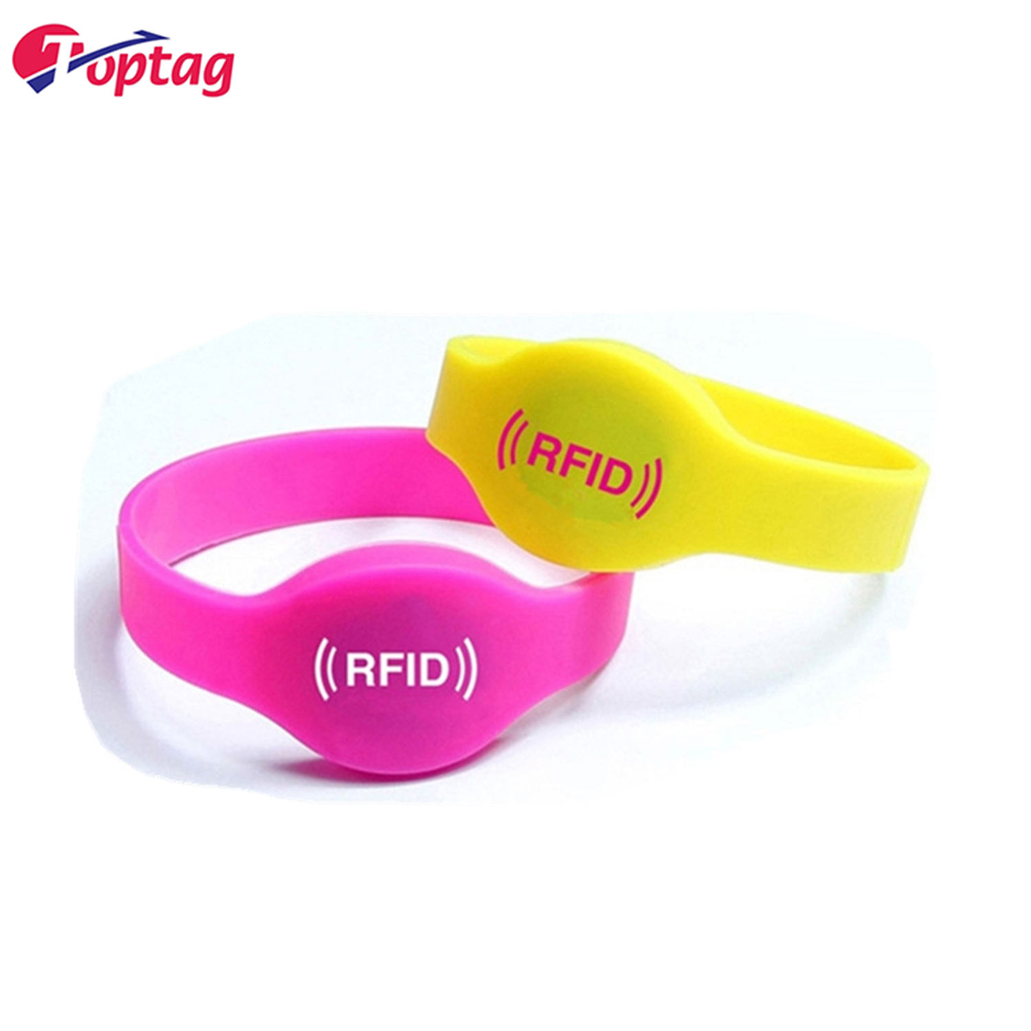 Personalized Fixed Size RFID LF/HF Silicone Wristband Reusable NFC Bracelet