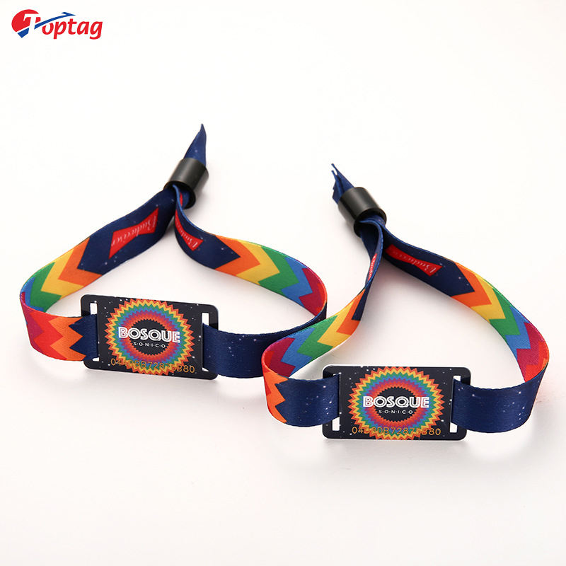 Toptag readable writable 13.56mhz nylon wristband for access control