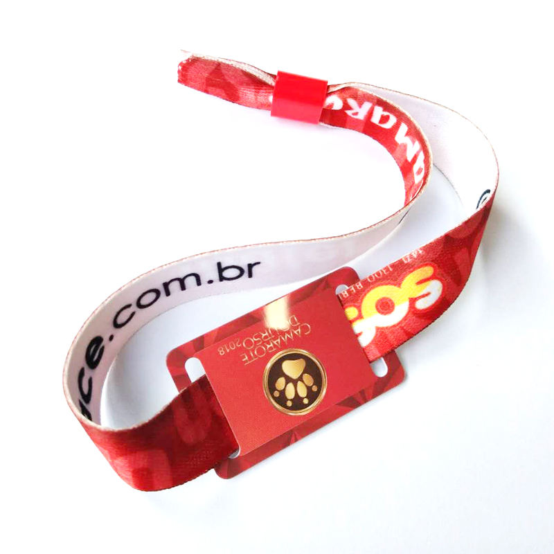 Eco-friendly polyester fabric rfid nfc wristband for events