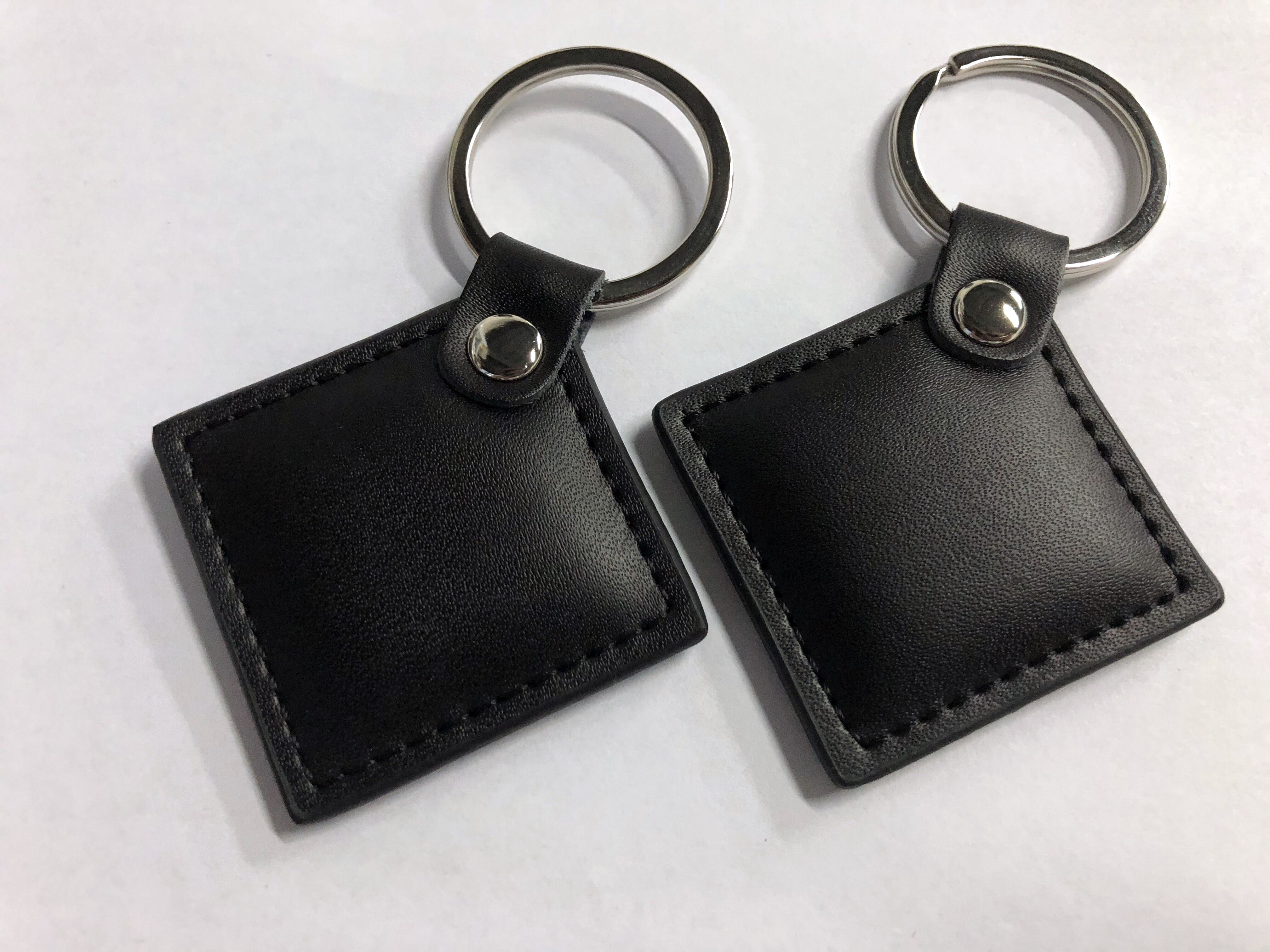 Brown Leather 13.56MHz FM11R08 1K Byte RFID NFC Keyfob Tag